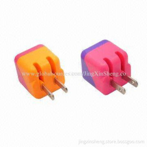 Folded US Plug Travel Adapters with 5V/1A Output, Made of ABS